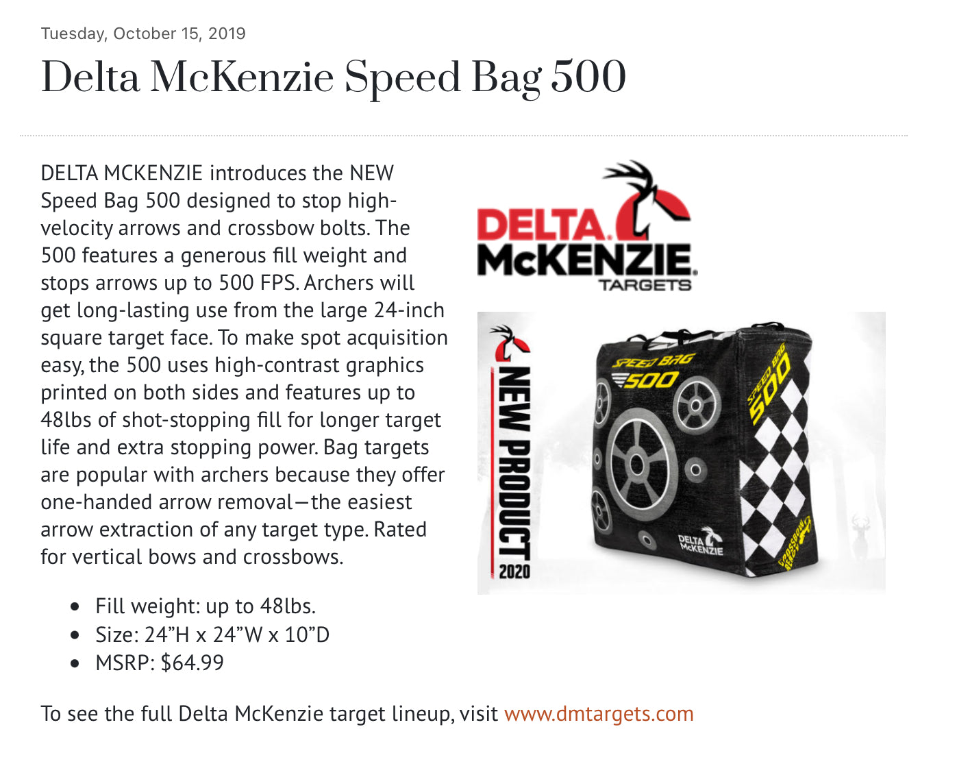 Delta Speedbag 500